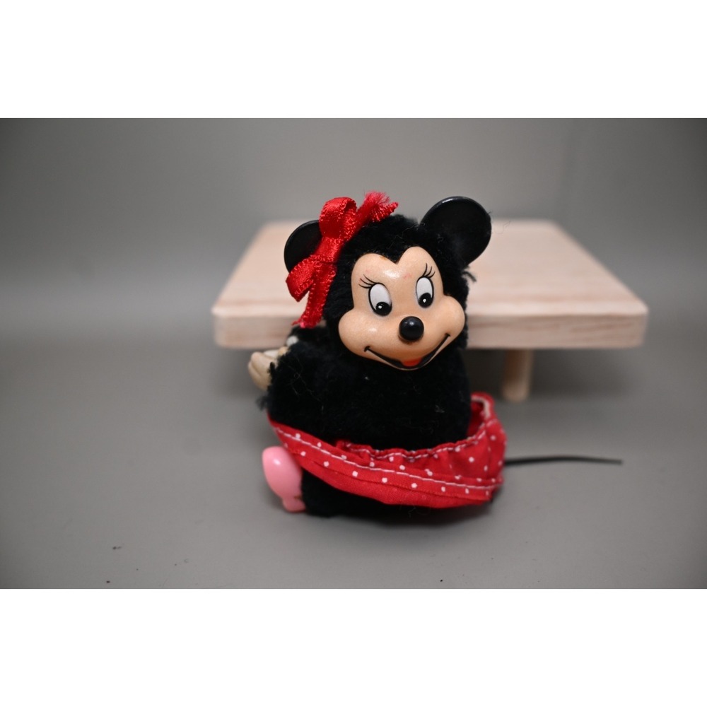 Vintage Minnie Mouse Pencil Hugger Toy Figure Disney Plush Clip On 3 Inch